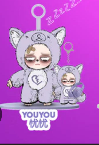 SLEEPLESS GRUMPIPI VINYL FACED PLUSHIE PENDANT